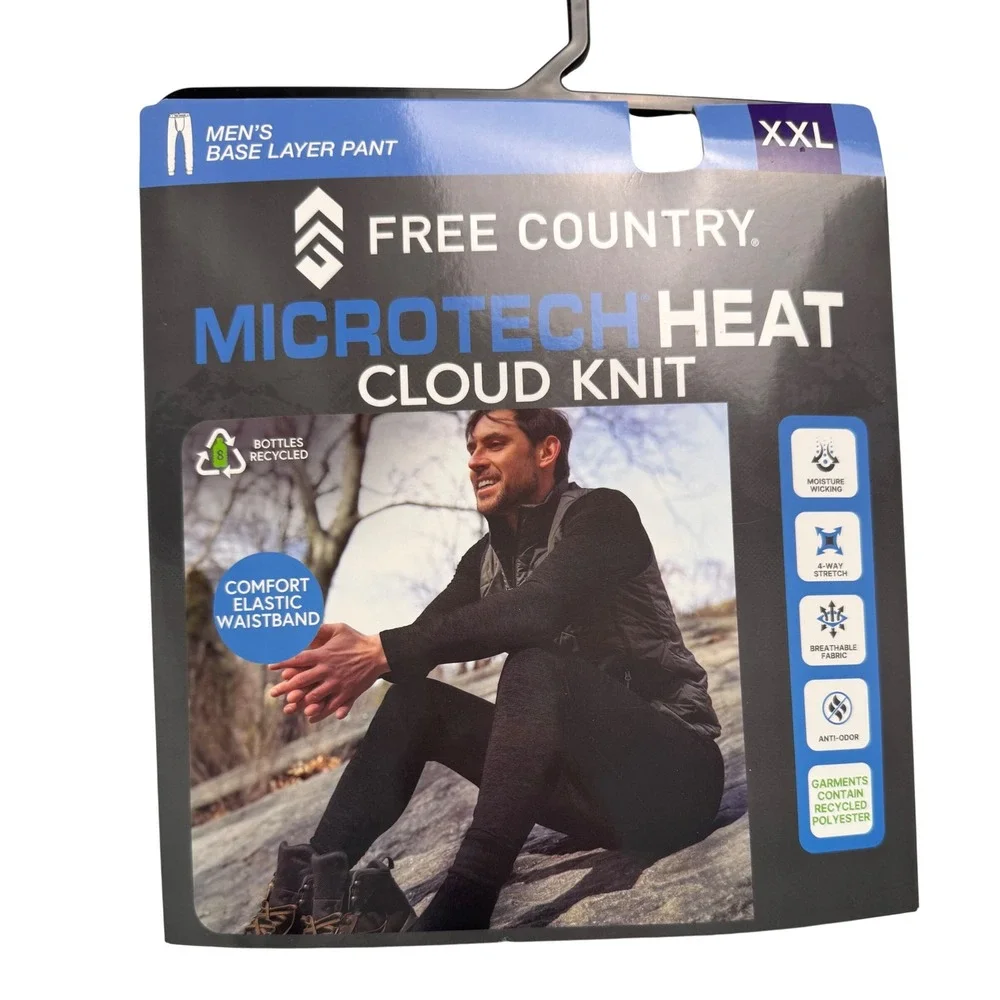 Free Country Microtech Heat Cloud Knit Mens Base Layer Pant XXL Rocky